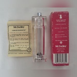 Vintage NIB Mr. Dudley Acrylic Steel Gear Peppermill Fully Adjustable $3163